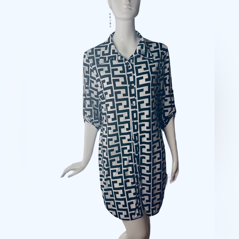 Black and White Button Down Dress